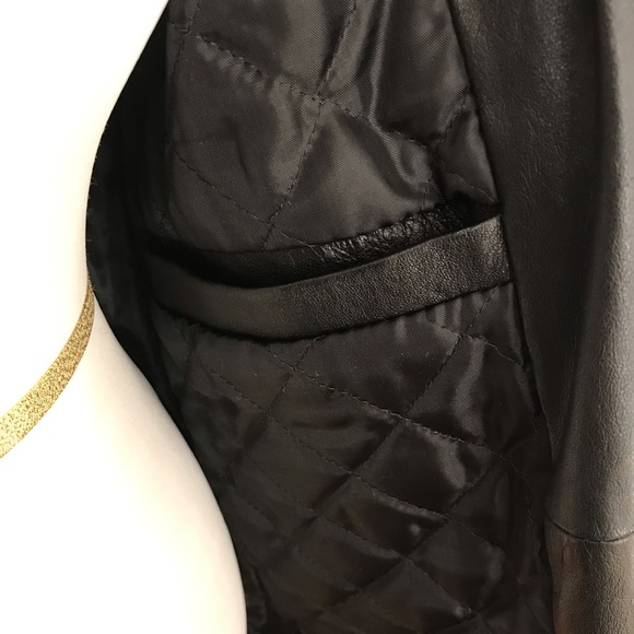 LAVORAZIONE ARTIGIANALE VERA PELLE ITALIAN LEATHER INSULATED COAT JACKET - Picture 2 of 7